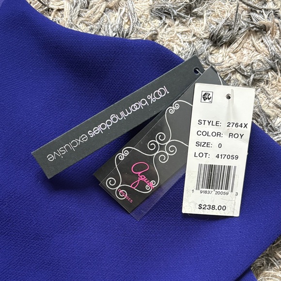 New ! Elegant Royal Blue Asymmetrical Dress, Size 0 - Picture 5 of 8